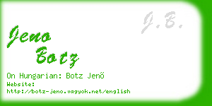 jeno botz business card