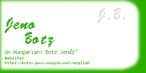 jeno botz business card